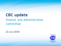 CBC update KSC Steering Committee meeting