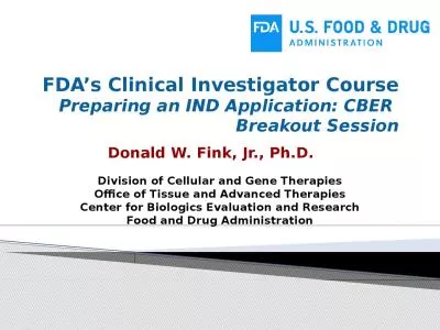 FDA’s Clinical Investigator Course