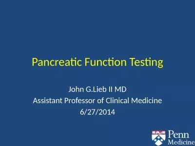Pancreatic Function Testing