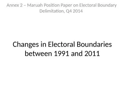 Changes in Electoral Boundaries between 1991 and 2011