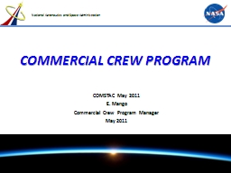 COMMERCIAL CREW PROGRAM COMSTAC May 2011