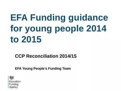 EFA Funding guidance for young people 2014 to 2015