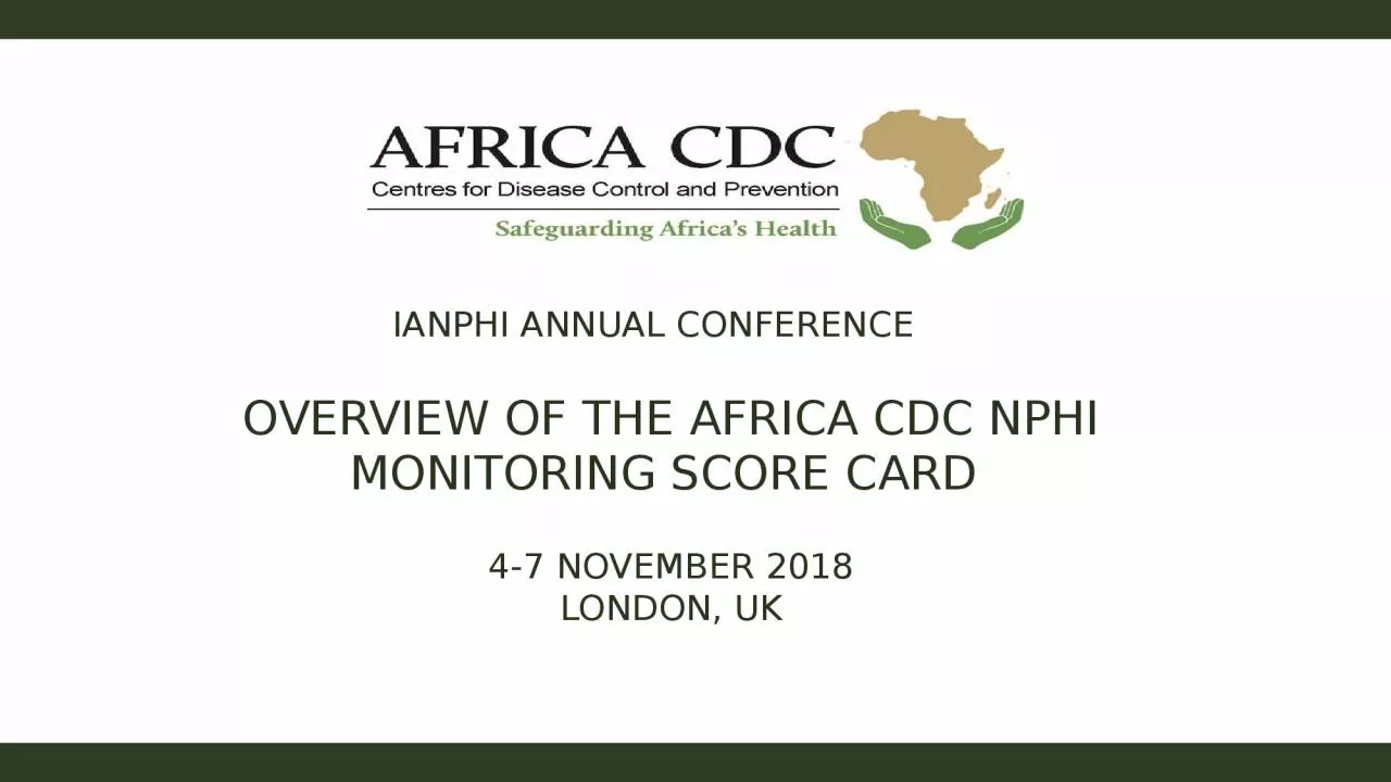 Overview of the Africa CDC NPHI Monitoring Score Card