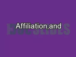 Affiliation,and