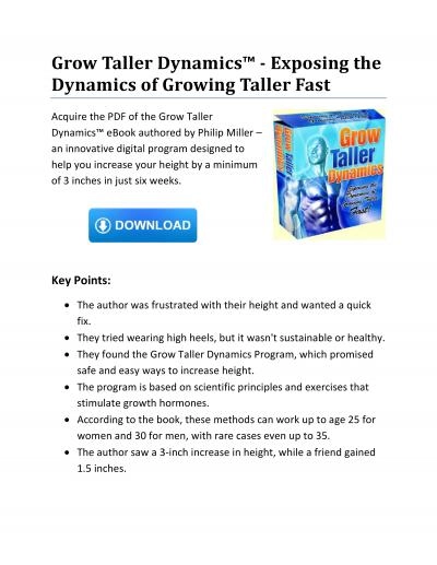 Grow Taller Dynamics™ Free PDF eBook Download