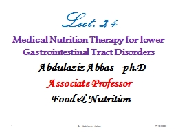 7/12/2020 Lect.  3,4 Medical Nutrition Therapy for