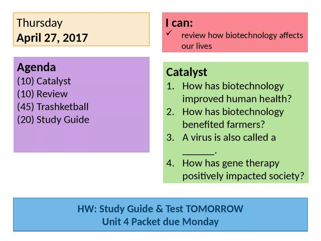 PPT-Thursday April 27, 2017 Agenda