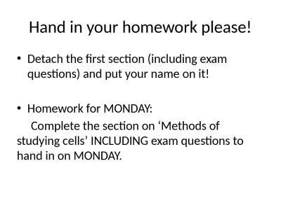 Hand in your homework please!