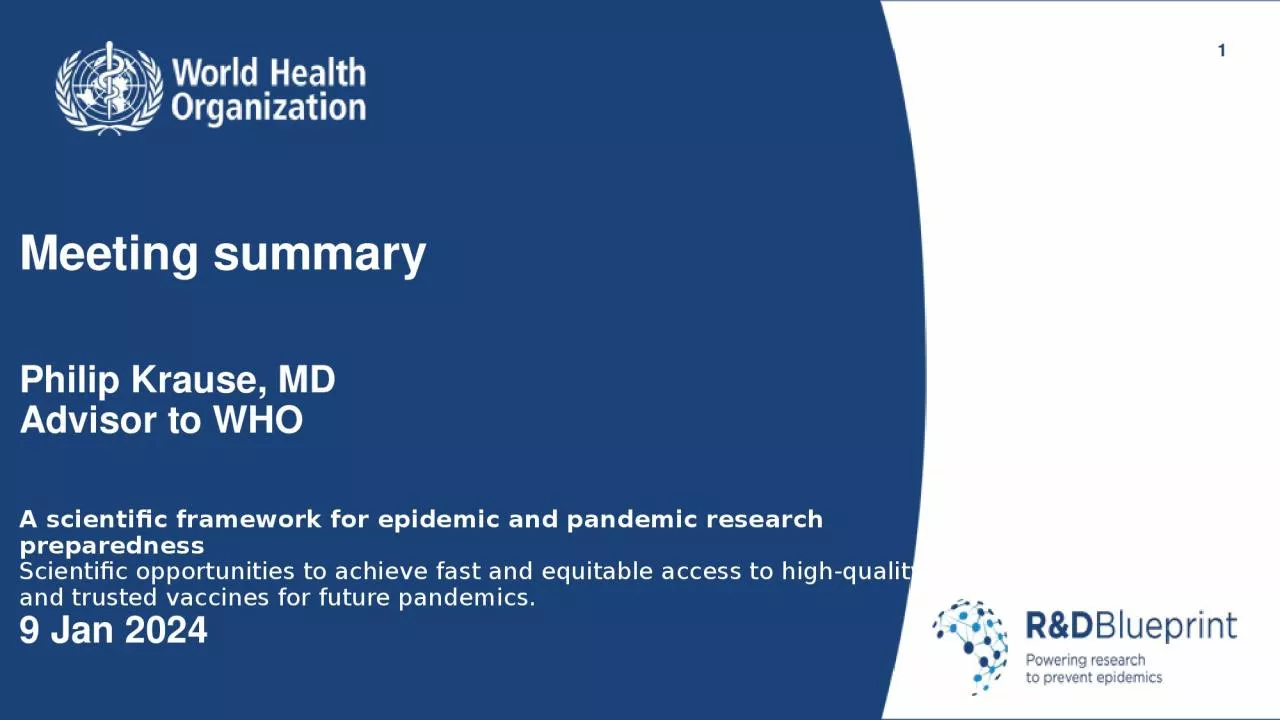 PPT-1 Meeting summary Philip Krause, MD