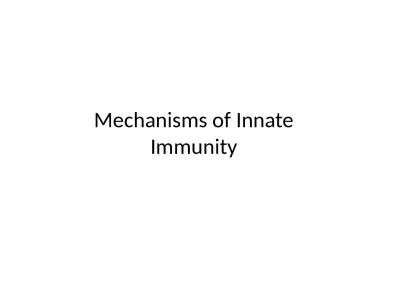 Mechanisms of Innate Immunity