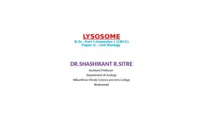 LYSOSOME B.Sc. Part I-Semester I (CBCS)