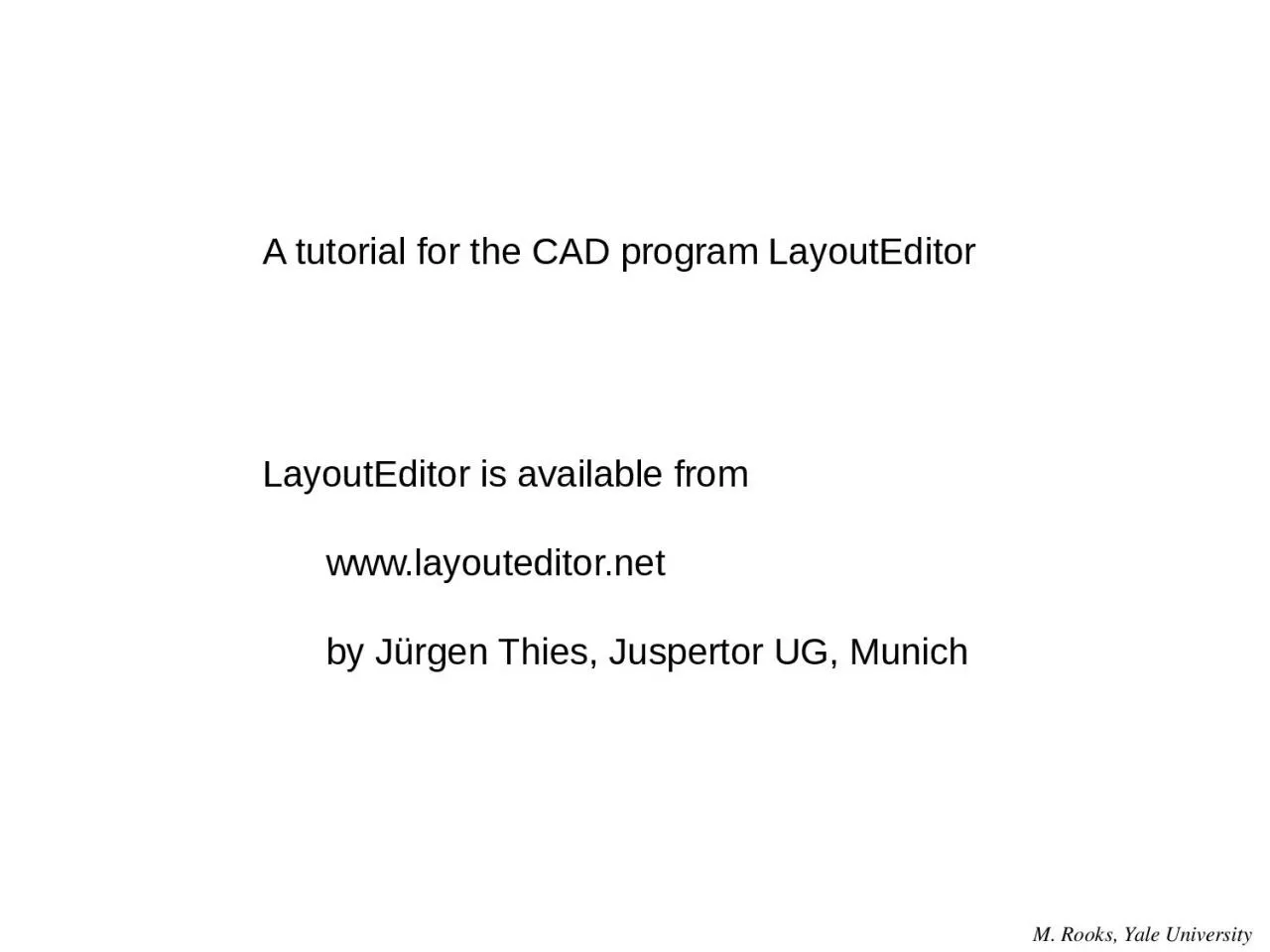 PPT-A tutorial for the CAD program LayoutEditor