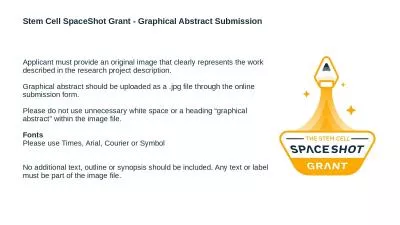 Stem Cell  SpaceShot  Grant - Graphical Abstract Submission