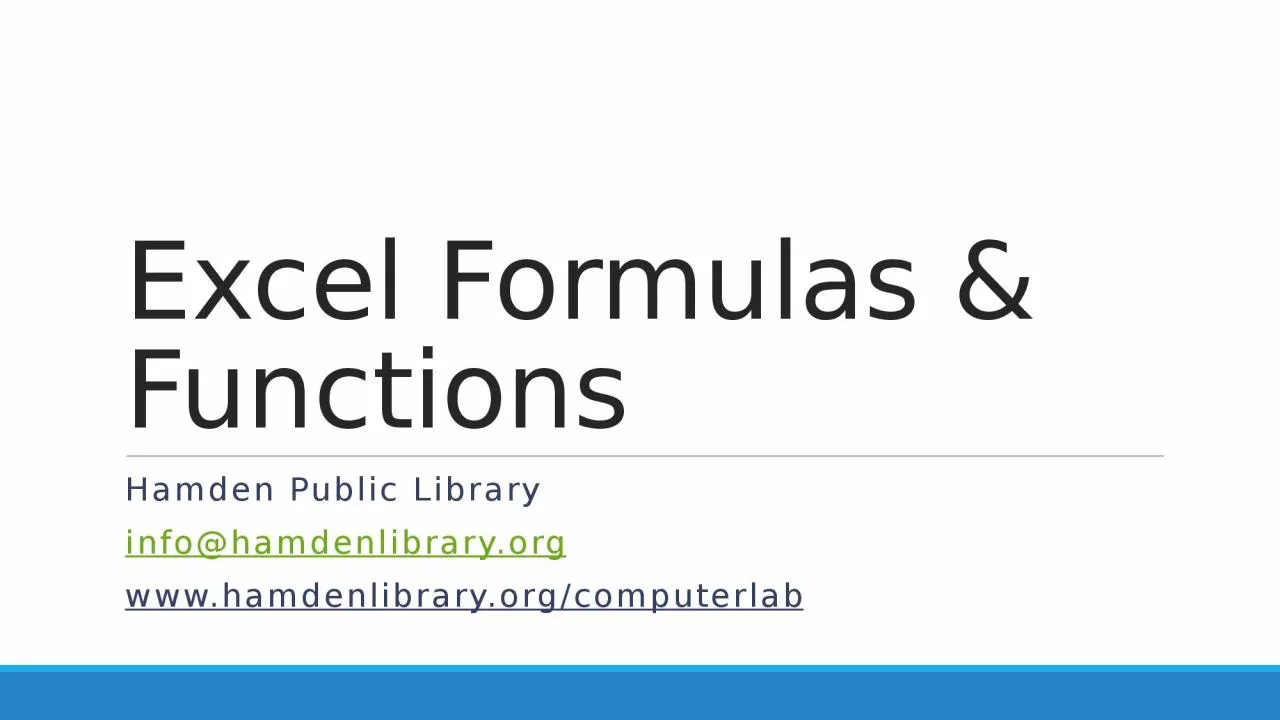 PPT-Excel Formulas & Functions