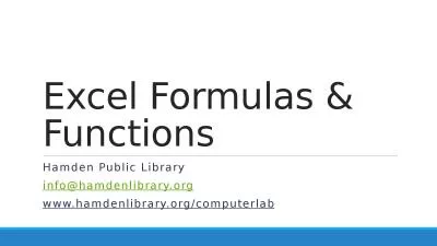 Excel  Formulas  & Functions