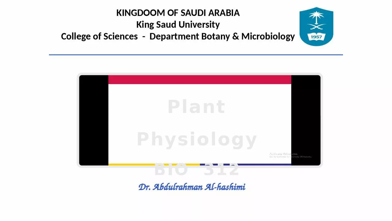 Plant Physiology BIO