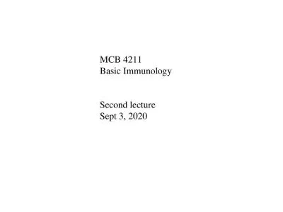 MCB 4211 Basic Immunology