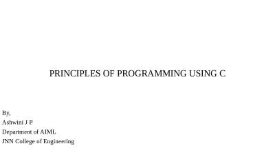 PRINCIPLES OF PROGRAMMING USING C