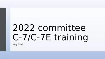 2022 committee C-7/C-7E training