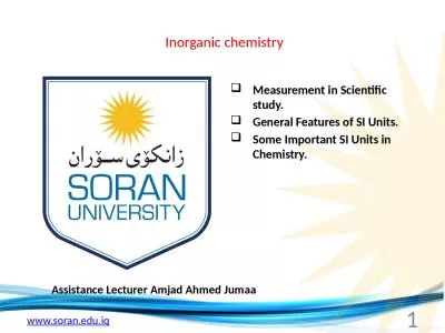 Inorganic chemistry  Assistance Lecturer
