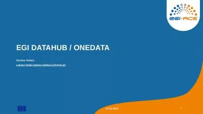 1 EGI Datahub /  Onedata