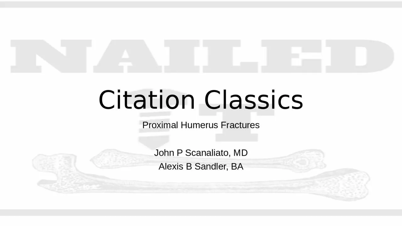 Citation Classics Proximal