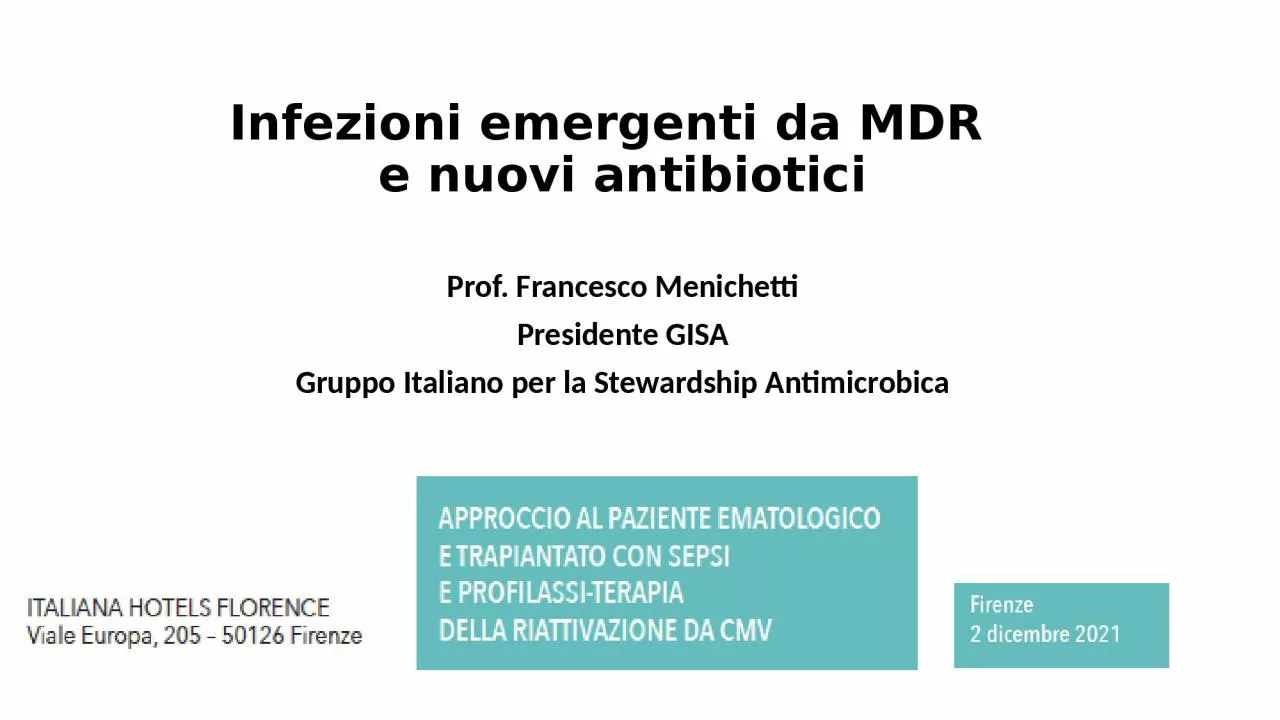 PPT-Infezioni emergenti da MDR