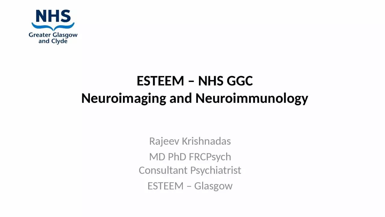 ESTEEM – NHS GGC Neuroimaging and
