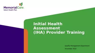 Initial Health Assessment