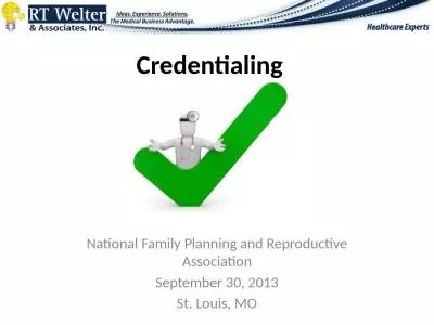 Credentialing National Family Planning and Reproductive Association