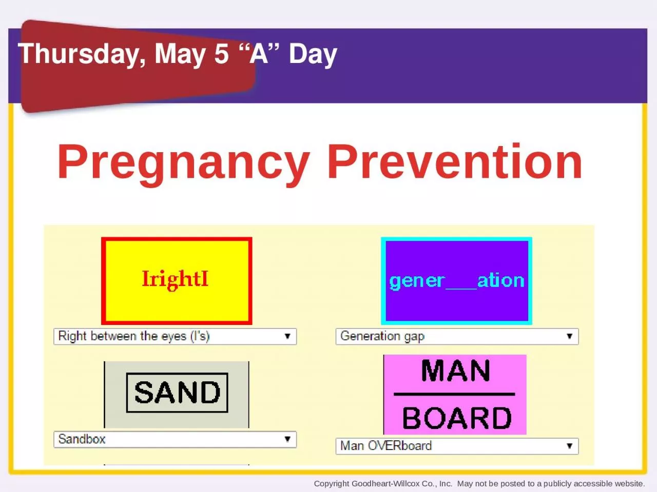 PPT-Thursday, May 5 “A” Day