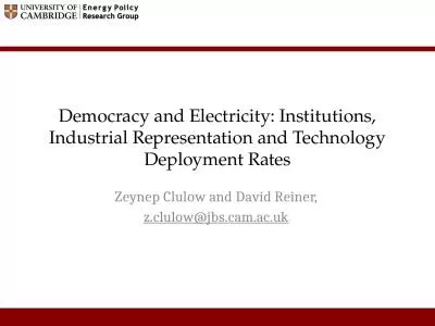 Democracy and Electricity: Institutions, Industrial Representation and Technology Deployment Rates