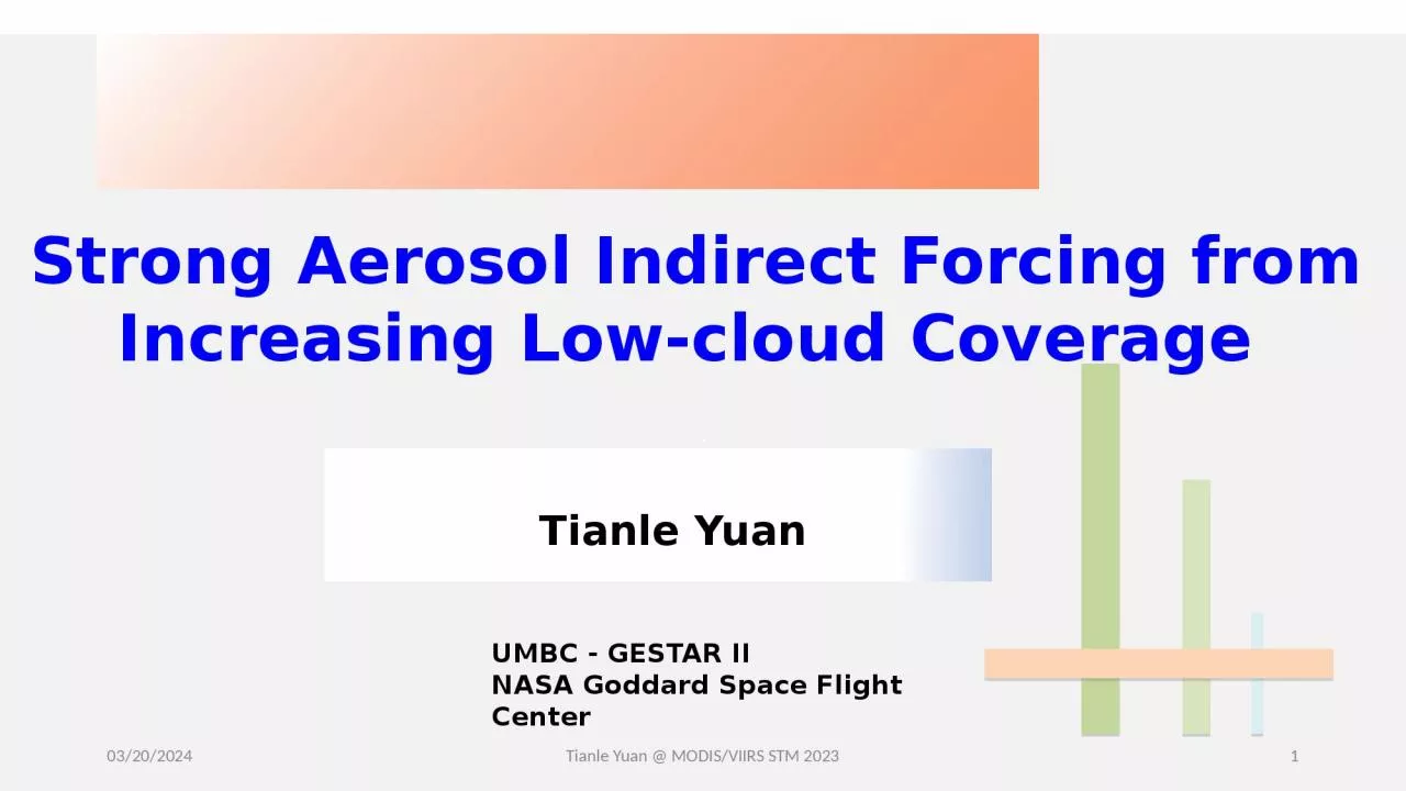 ` 5/1/23 1 Strong Aerosol Indirect Forcing from Increasing Low-cloud Coverage