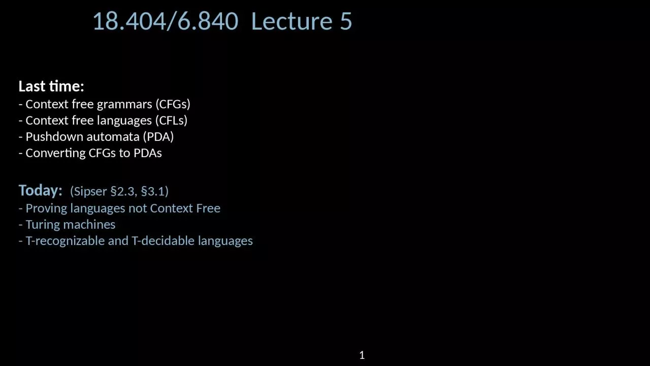 18.404/6.840   Lecture 5
