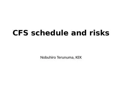 CFS schedule and risks Nobuhiro