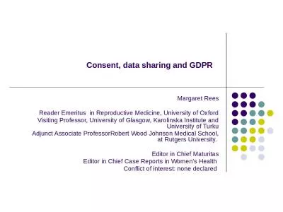 Consent, data sharing and GDPR