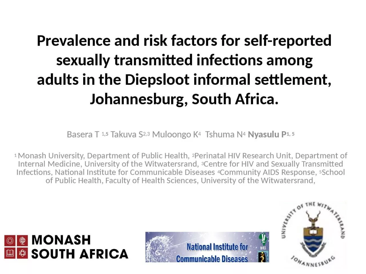 PPT-Prevalence and risk factors for self-reported sexually transmitted infections among adults