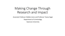 Making Change Through Research and Impact
