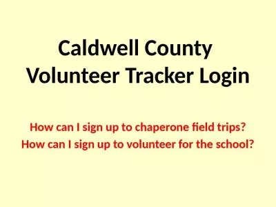 Caldwell County  Volunteer Tracker Login