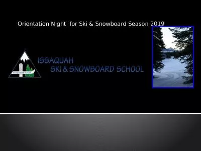 Orientation Night  for Ski & Snowboard Season 2019
