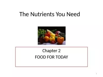 Chapter 2 FOOD FOR TODAY