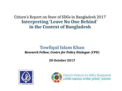 Citizen’s Report on State of SDGs in Bangladesh 2017