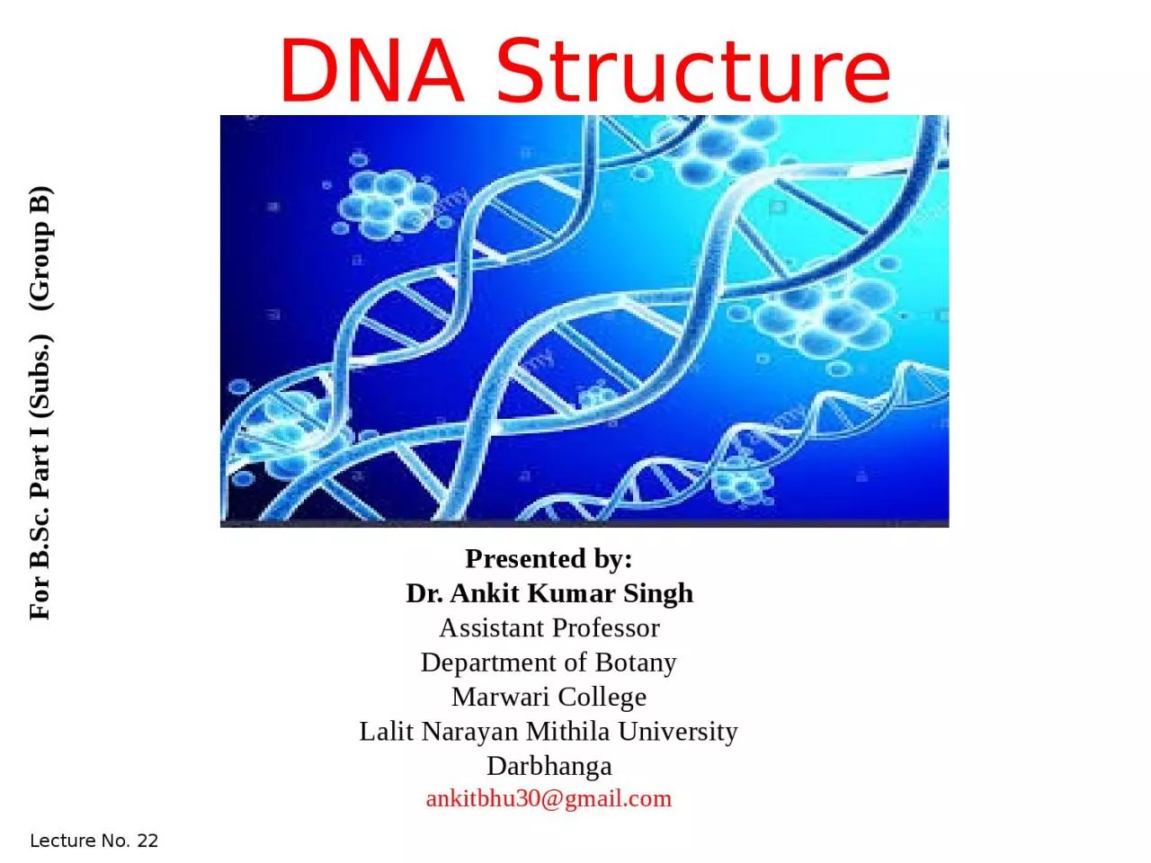 DNA Structure Presented by: