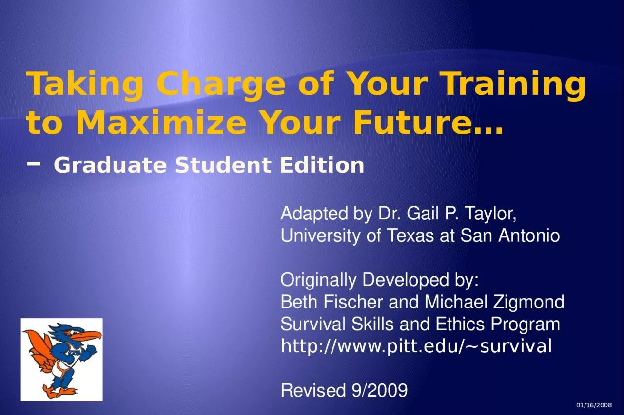 PPT-Taking Charge of Your Training to Maximize Your Future…