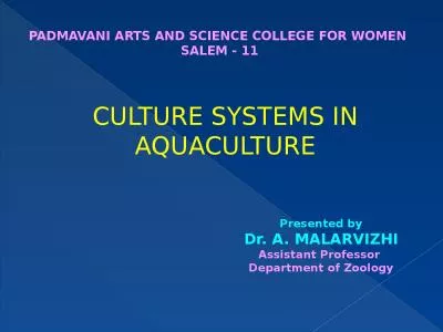 CULTURE SYSTEMS IN AQUACULTURE