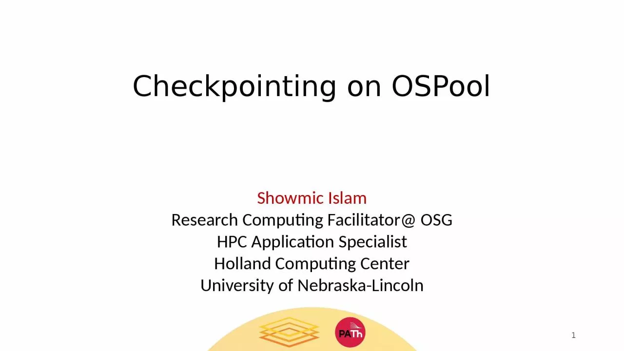 Checkpointing on  OSPool
