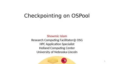 Checkpointing on  OSPool