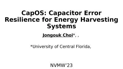 CapOS : Capacitor Error Resilience for Energy Harvesting Systems