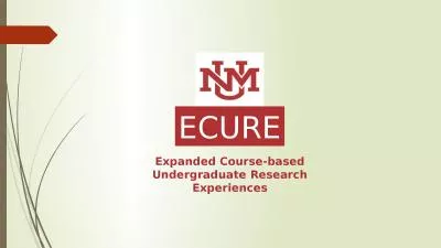 ECURE Expanded Course-based Undergraduate Research Experiences