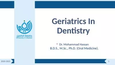 1 2020-2021 Geriatrics In Dentistry